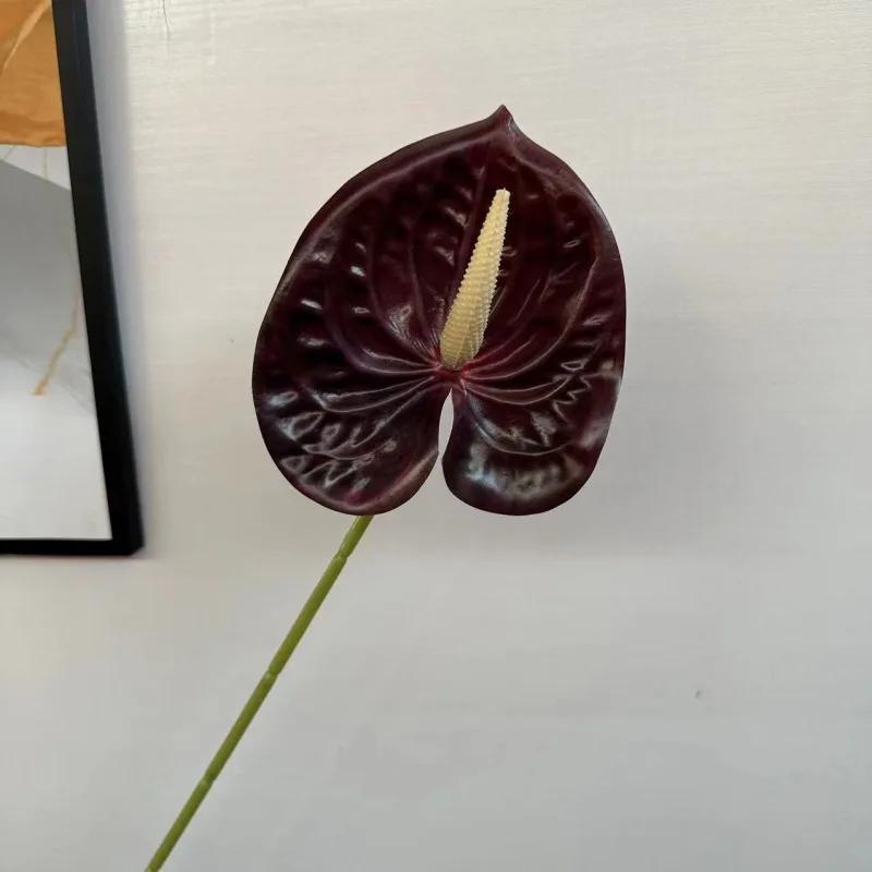 10Pc/lot 3D Printing Palm Artificial Flowers Wedding Hall Layout Home Decoration Fake Anthurium Flowers Party Flower Arrangement