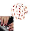 24pcs Long Coffin False Nail Square Shape with 3D Charms Artificial Nail Full Cover Press On Nail for Women and Girls