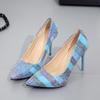 Shoe for Women 2025 Mixed-Color Women Pump High Heels 10 CM Single Shoes Female Summer Patent Leather Wedding Party Woman Shoes