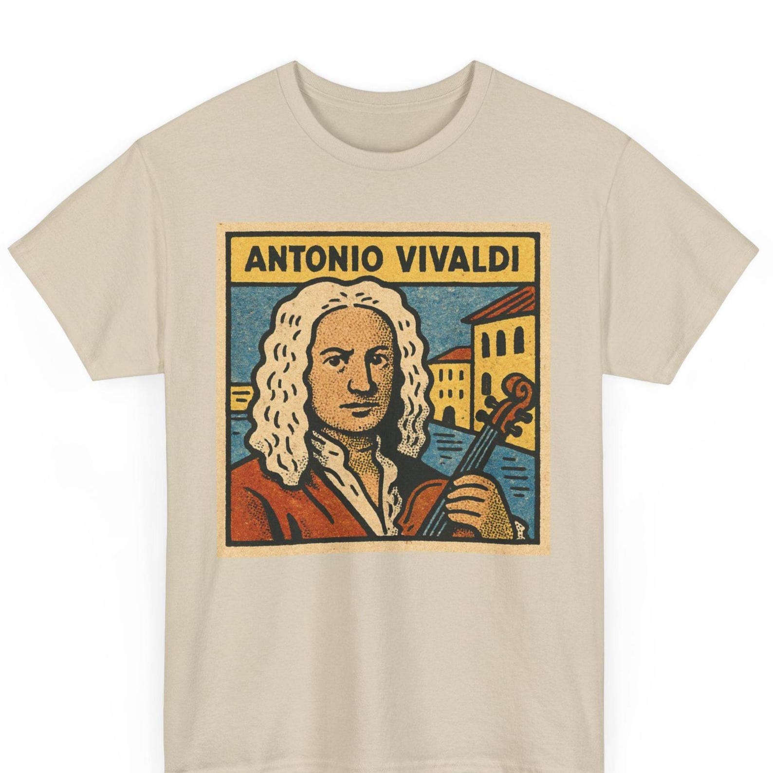 Vivaldi Comic T-Shirt: Retro Baroque Composer Graphic Tee 4XL