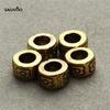 30 Stück Antik-Goldfarbene Crave Große Loch-Abstandshalterperlen 3mm für Europäische Armbänder Halsketten DIY Schmuck Charms Zubehör