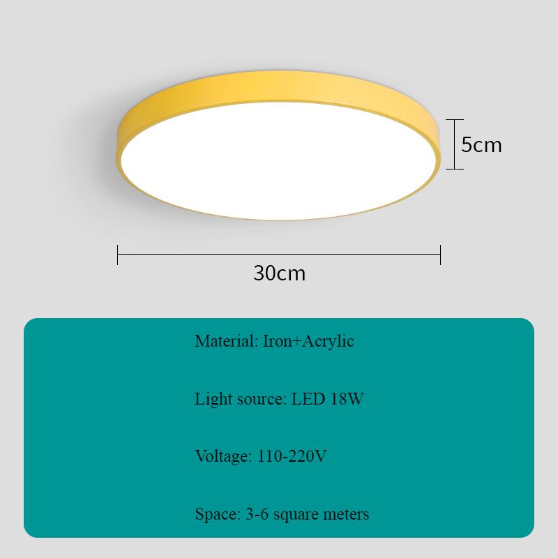Modern Macaroon Simple Classics Ceiling Lamp Nordic Circle Living Room Bedroom Ceiling Light Led Chip Strobe Luster Atmosphere