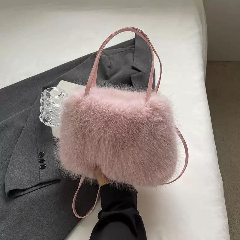 Weiche Flauschige Umhängetasche für Damen - Herbst Winter Schulterhandtasche