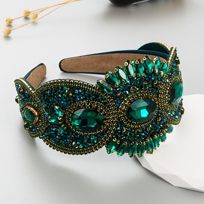 

Elegant Vintage Inspired Rhinestone & Floral Headband Wide, Glamorous Hair Accessory for Women | Perfect for Parties & Formal Events