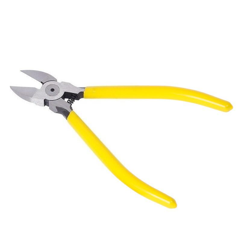 

1pc 5-Inch Professional Precision Diagonal Cutters, Spring Loaded for Network Cables & Crafts, Durable Sharp Blades жёлтый