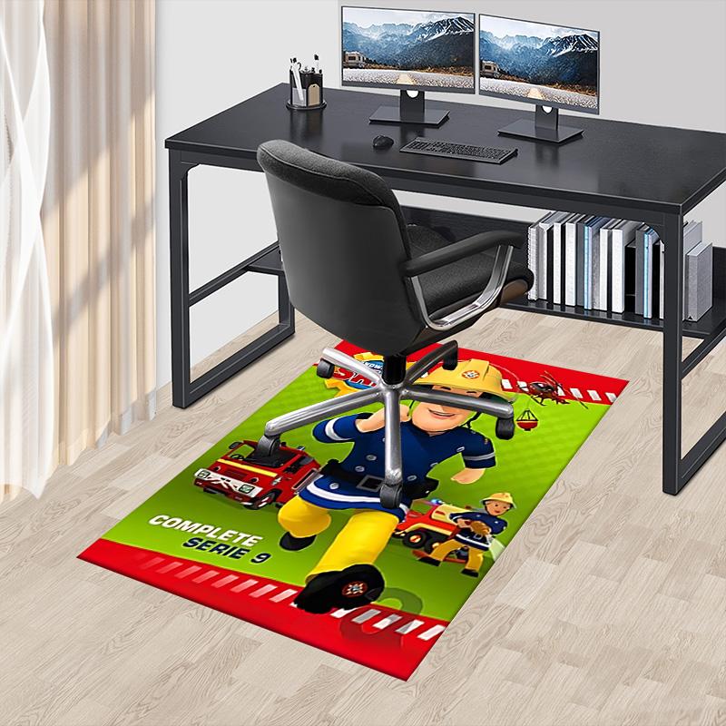 1pc Fireman Sam Adventures Carpet for Playroom Bedroom Living Room Sofa Home Decor,kids Game Area Rug Non-slip Floor Mat Y72898