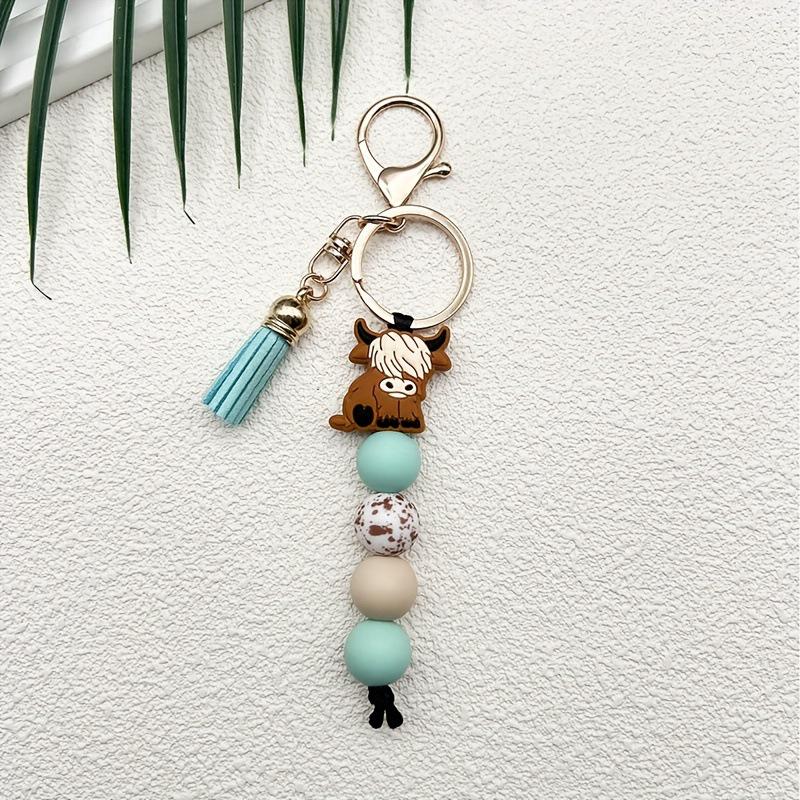 Highland Cow Silicone Pendant Keychain - Popular Animal Bag Charm Ornament