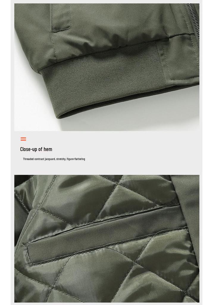 Men's Thickened Cotton Pilot Jacket - Autumn/Winter Stand Collar Loose Baseball Outerwear