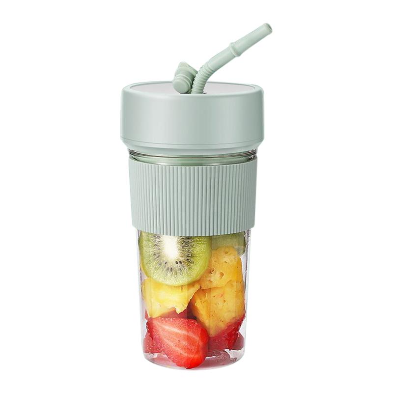 350ML Mini Home Electric Juicer Bærbar USB-lading med halmjuicekopp fruktmaskin