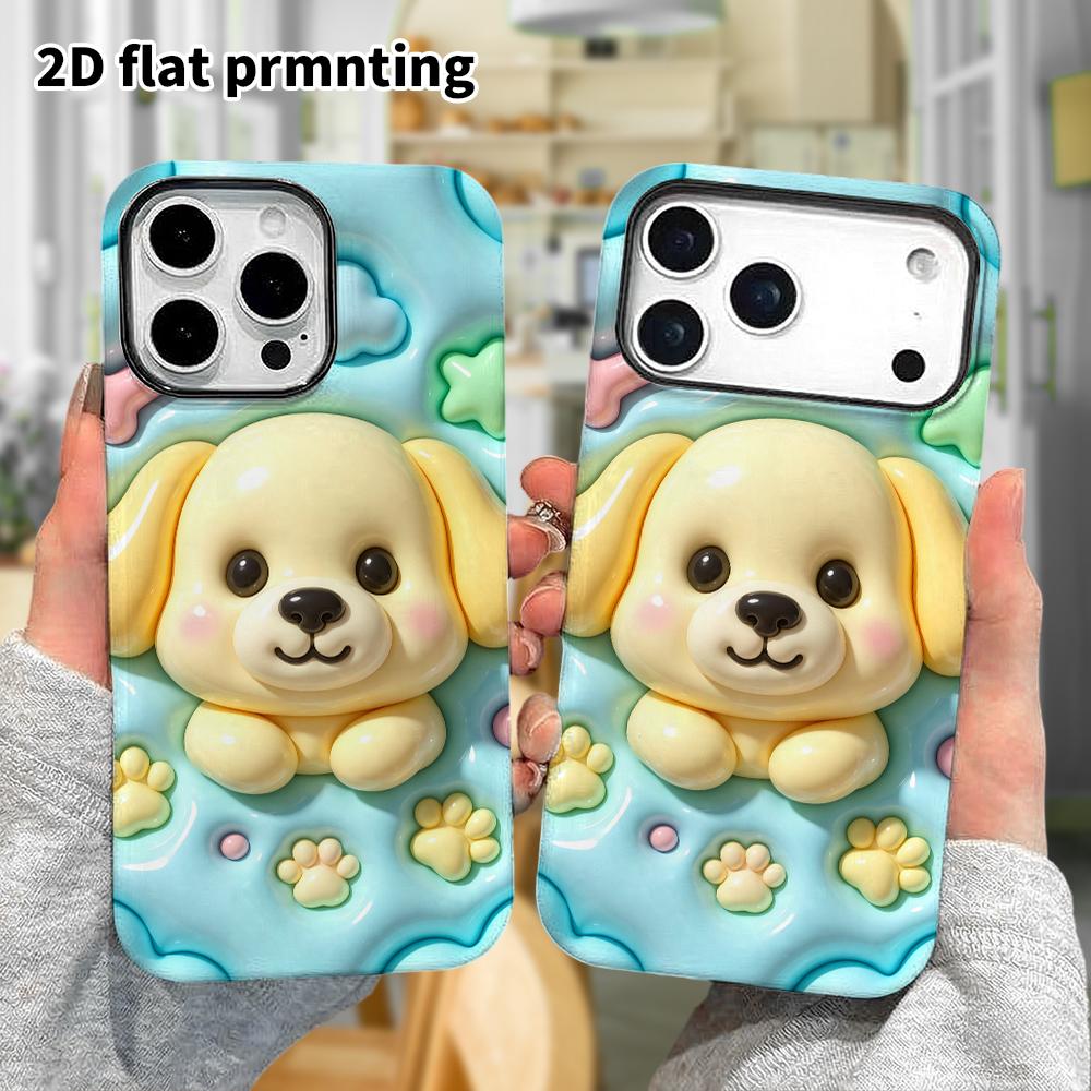 Phone Case: 2D Flat Design Suitable for iPhone 18 17 16 15 14 13 Pro Protective Case, with Little Dog Probe, Perfect Christmas and Halloween Holiday G