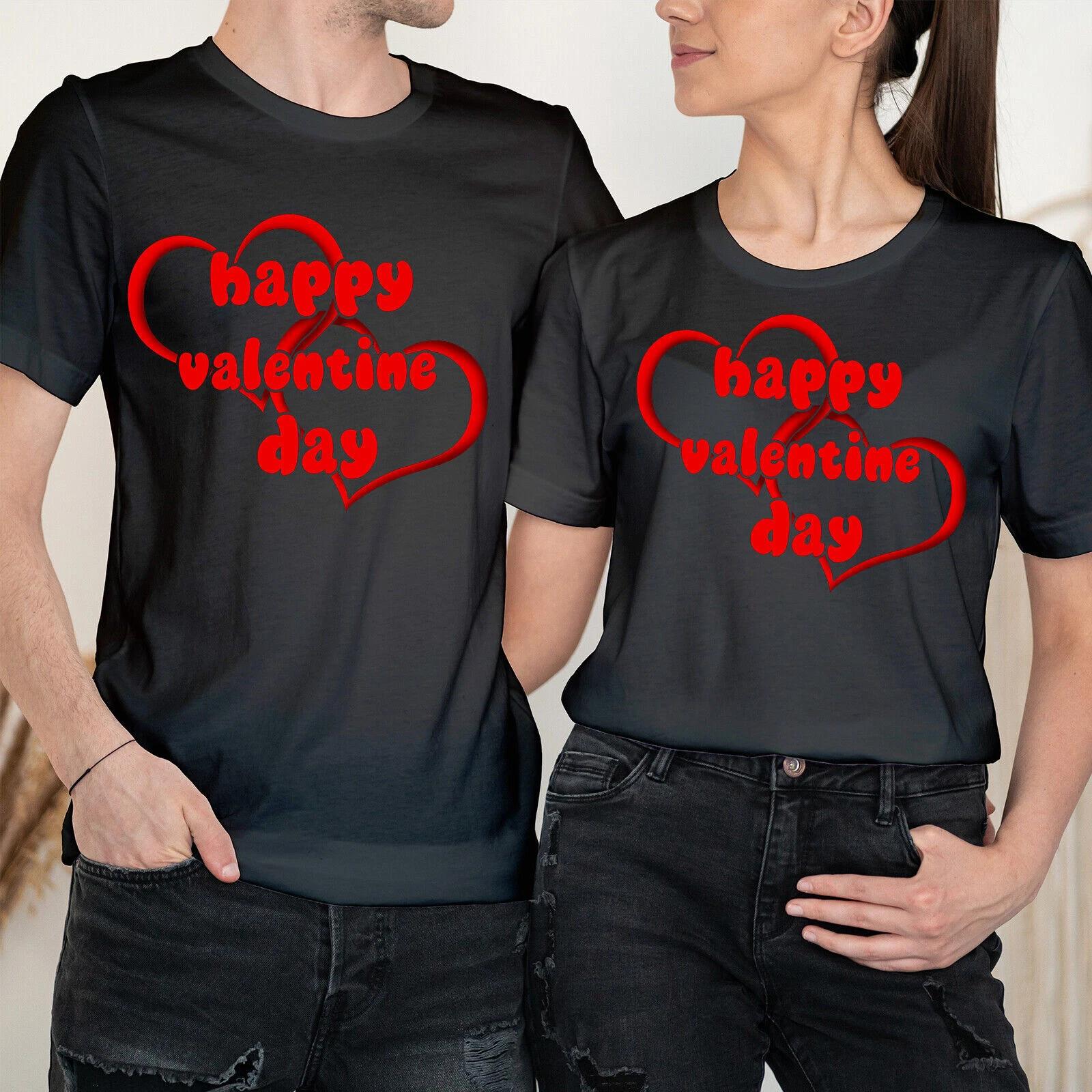 Happy Valentine s Day Cute Hearts Love Goals Couple Matching T-Shirts #VD XXL