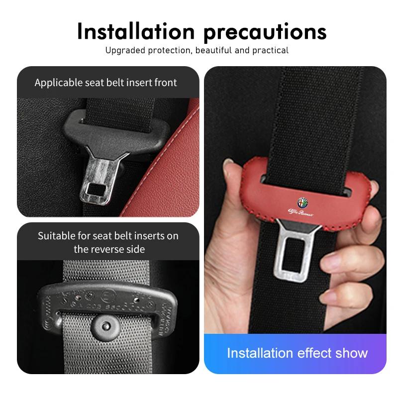 Car Seat Safety Belt Buckle Cover Anti-Scratch Protector Clip For Alfa Romeo 159 Giulietta 156 147 Giulia Mito GT Stelvio Spider zxb894