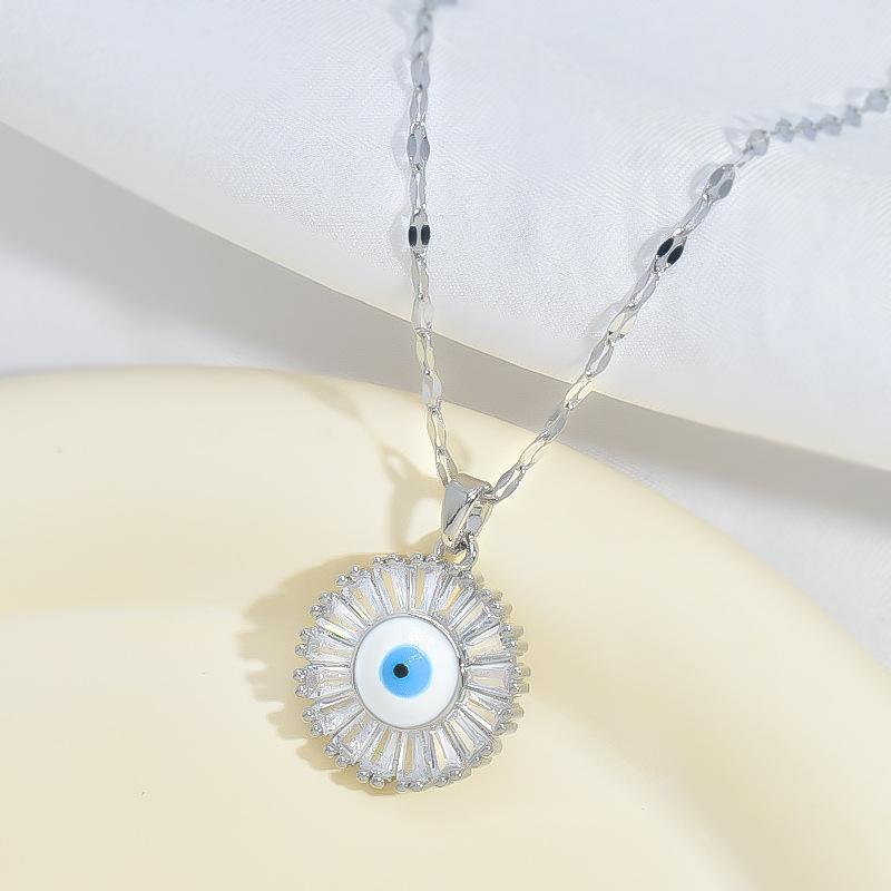 

Креативное ожерелье «Глаз дьявола» Женский тренд личности Универсальный кулон с бриллиантовым синим глазом