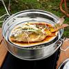 Stainless Steel Oval Shallow Plate/Basins for Home and Restaurant Portable Dinnerware Set for Outdoor Cooking Picnics