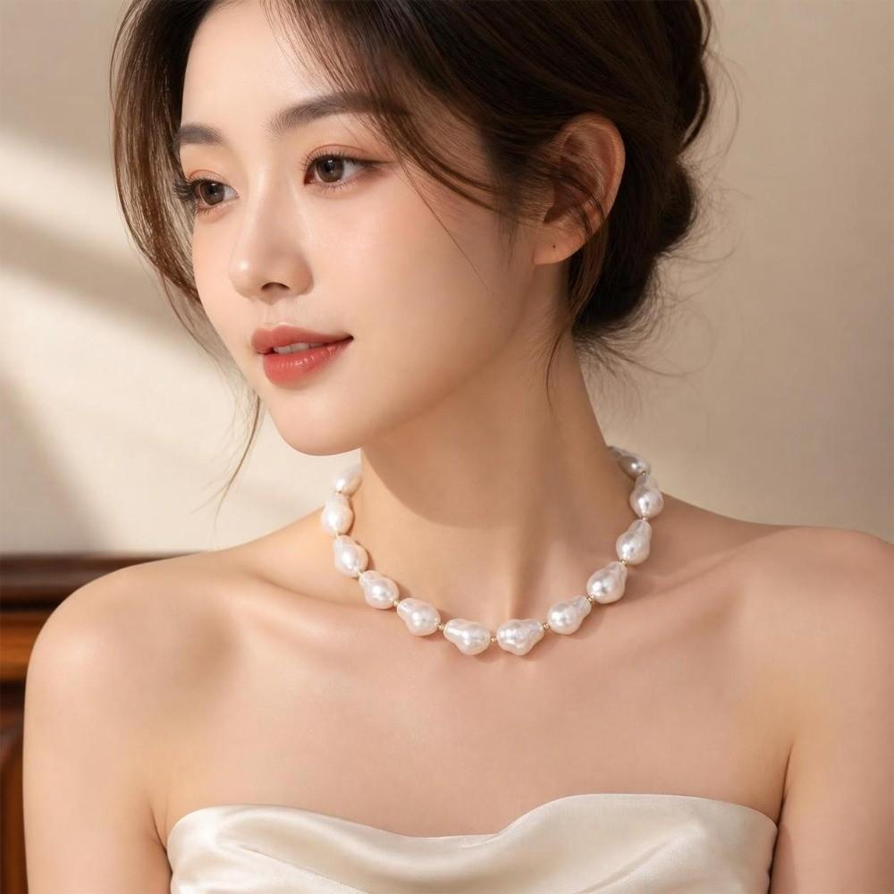Elegant Baroque Pearl Necklace Irregular Pearl Baroque Pearl Earrings  Jewelry Accessories Gifts