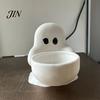 Ghost Themed Home Decoration Halloween Candle Holder, Cute 3D Printed Tea Light Holder for Stable Tealight Display Stand Scented Candles, Small