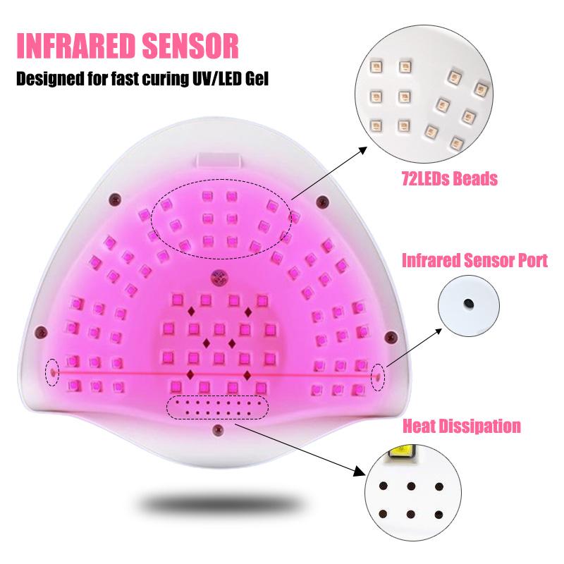 330W SUN X20 MAX UV LED Nail Lamp for Manicure Gel Polish Drying Machine with Large LCD Touch Professional Smart Nail Dryer Tool