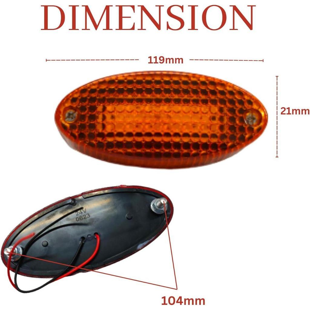 APSMOTIV 2PCS Amber LED Side Marker Lighting led Trailer 24V Marker lights for semi trucks cargo Universal Fit 2PCS Amber LED Side