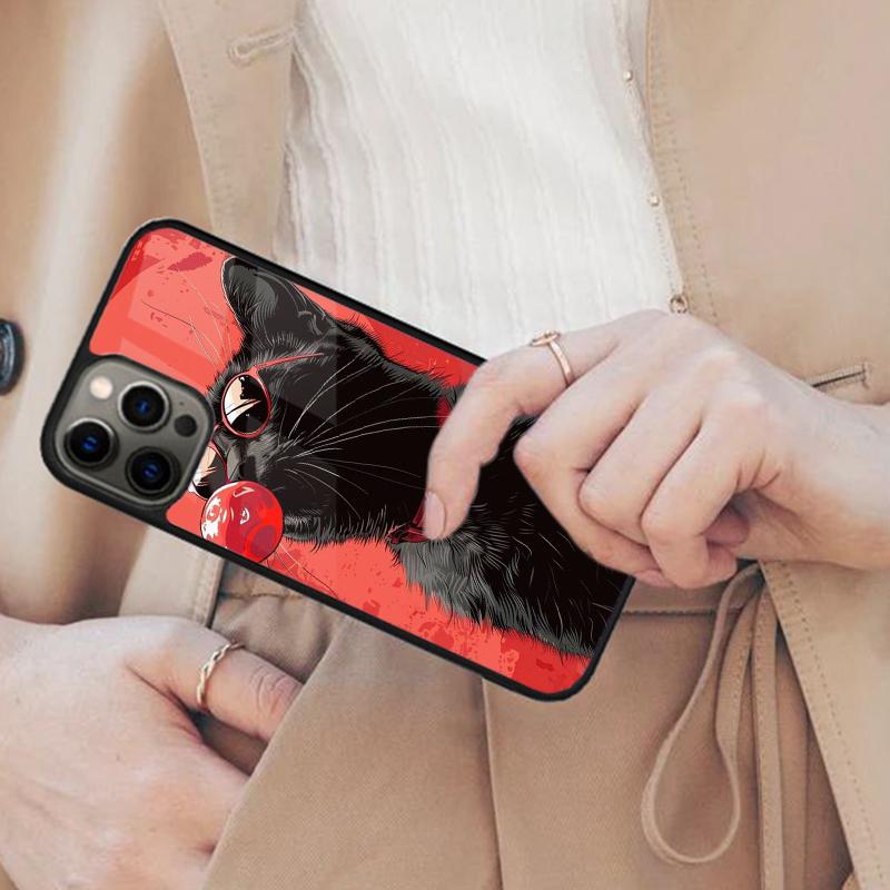 

Black Cat Art Magnetic Phone Case For APPLEiPhone 17 Air 16 16e 14 13 12 11 Pro Max 15 Plus Wireless Charge With MagSafe Cover iPhone 14plus