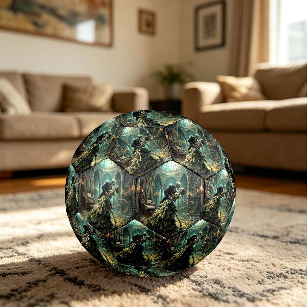 1pc Elegant Skeleton Waltz Theme Soccer Ball Football, Size 5, Lightweight PVC, Durable Outdoor Training Soccer Ball, Gift m61443