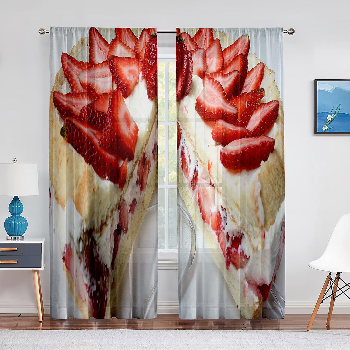 Джем Торт Десерт Малиновый Прозрачные Шторы для Гостиной Шифоновая Вуаль Шторы Спальня — фото 13