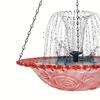 Solar Cascade Fountain Birdbath Solar Powered Fountain Bird Bath Hanging Glass Bowl Birdbath Attracts Wild Birds Hummingbirds for Outdoor Garden Yard