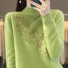 Pull tricoté à col montant et demi-col pour femme, automne et hiver
