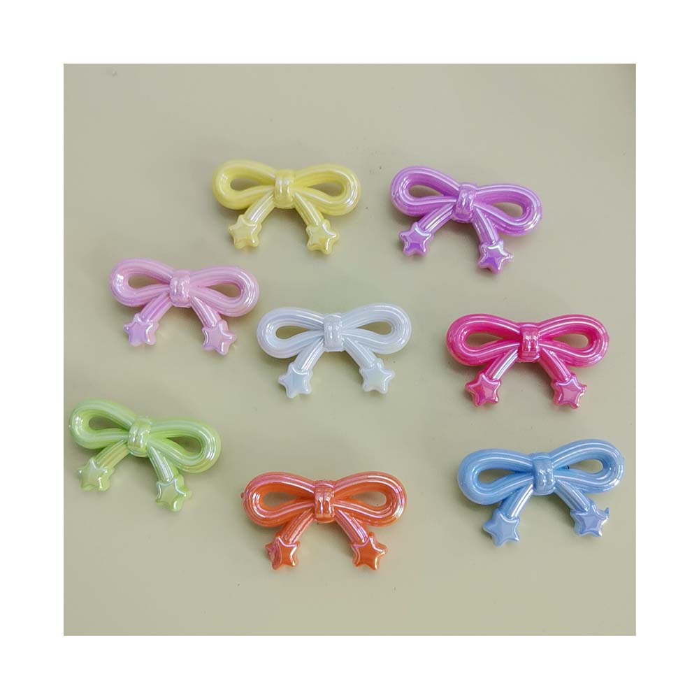 100pcs Mixed UV Bowknot Spacer Beads Cute Acrylic Beads for Jewelry Making Diy Bracelet Necklace Phone Chain Handmade Supplies