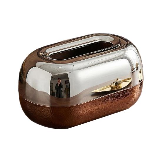 Tissue Box with Large Opening Mirror Surface Holder Anti-Slip Bottom Tissue Container for Living Room Coffee Table