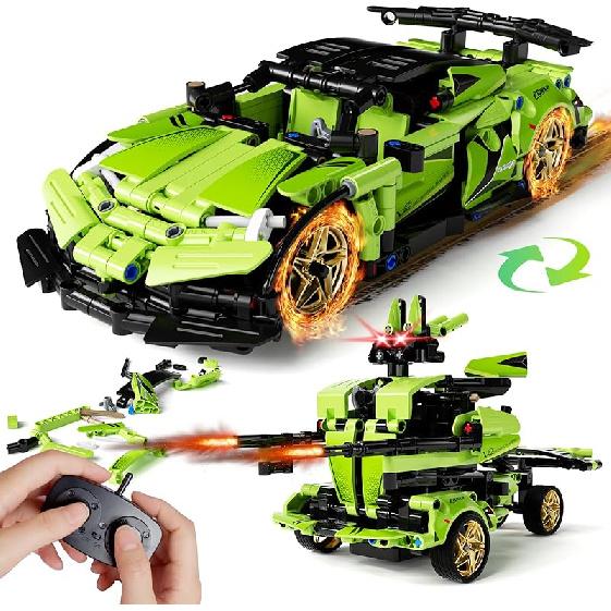 STEM Remote Control Car Building Kit Toys for Kids Age 8-12 with 2in1 STEM Robots Building Set Remote & APP Controlled Car/Robot, RC Car Toy Set for