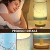 Fabric LED Table Lamps USB Bedside Night Lamp Wood Base Chinese Style Lampshade Decor Light for Home Bedroom Office Desk Lights