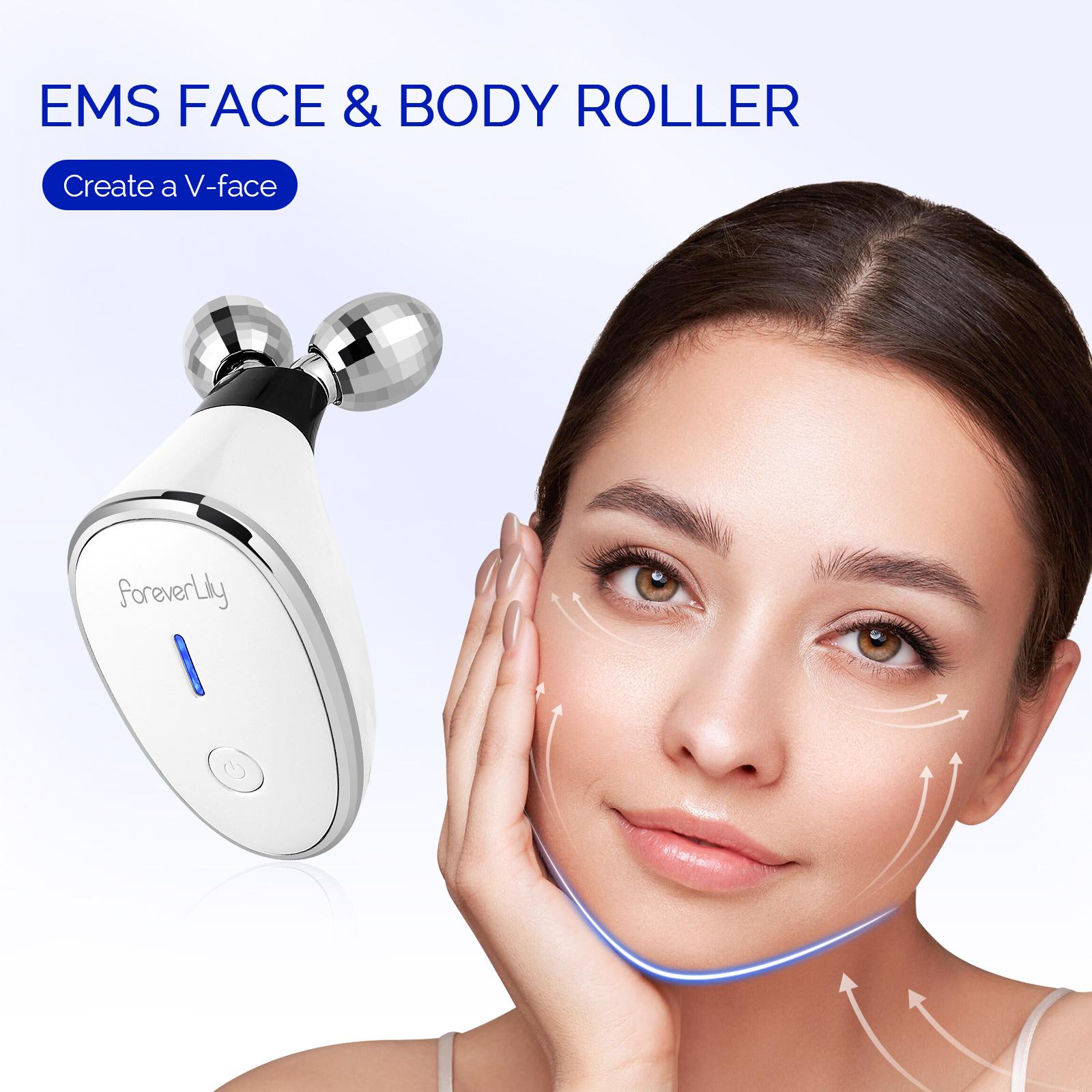 

Foreverlily Face Body Roller Massager Facial Lifting Roller Chin Slimmer Double Chin Reducer Face V-line Massage Roller SkinCare