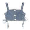 Stylish Elegance Fashion Female Business Casual Vest Cowboy Careful Camisole Outer Inner Design Short Strappy Top Vest Women for Cool Girl