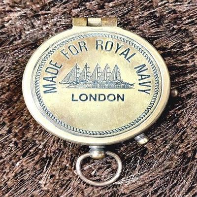 Vintage Antique Compass Brass with Wooden Box Inside Made for 100 Year Calender