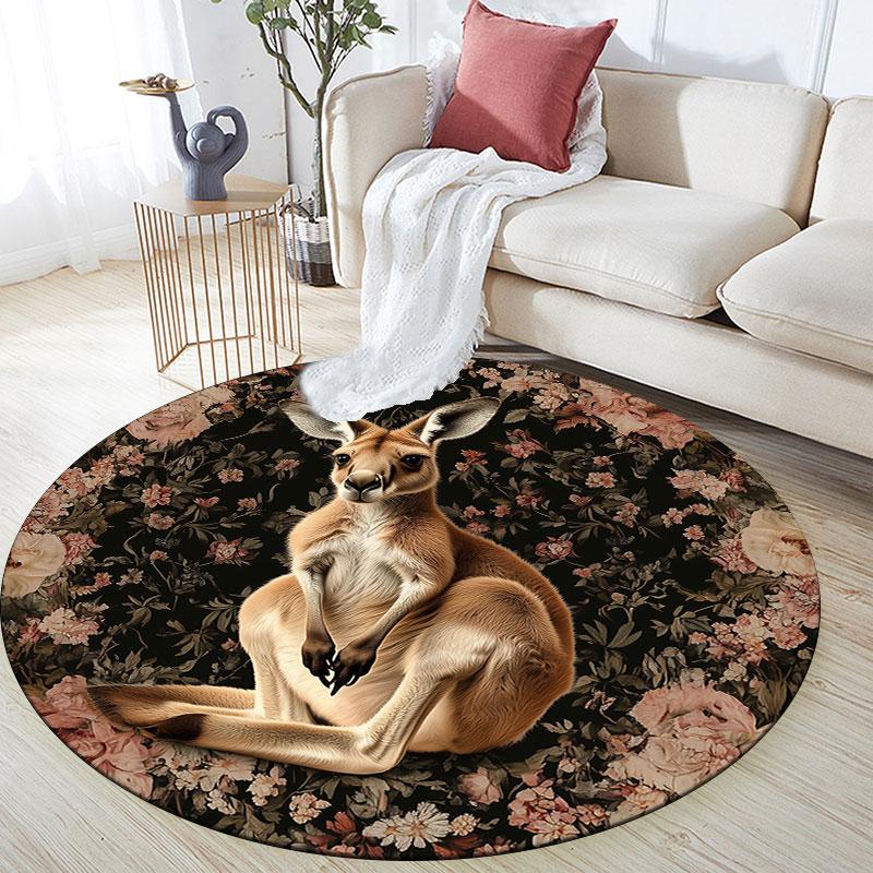 Koalas, Monkeys, Hamsters & Horses pattern round rug,Carpet Rug for Living Room Bedroom Playroom ,Non-slip Floor Mat,Holiday Gifts and Birthday Gifts.