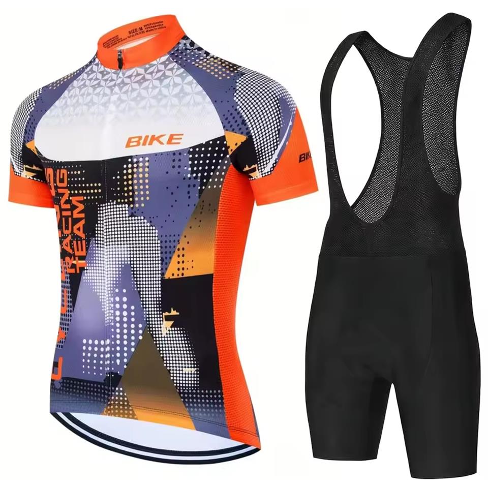 2026 New Cycling Jersey Set Men Short Sleeves Cycling Clothing Kit Bib Shorts Gel Breathable Pad Triathlon Mtb Jersey