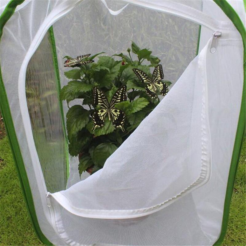 Collapsible Insect Cage Mesh Insect Habitat Cage Butterfly Mantis Stick Breeding Zipper Cages Home Outdoor Green Net Cloth