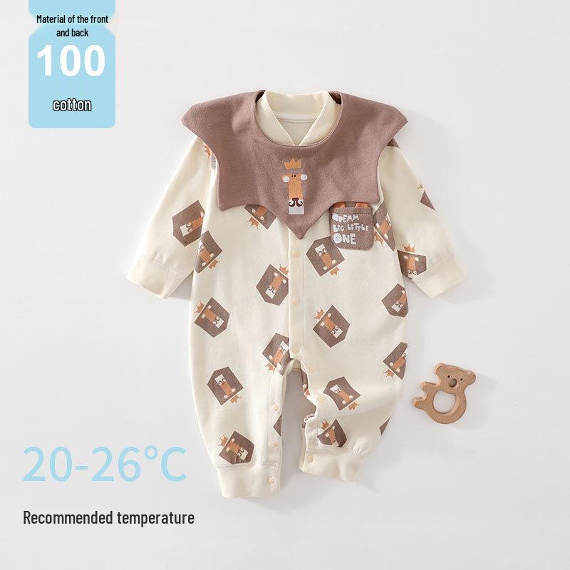 Lion Baby Long Sleeve Bodysuit: A-Class Spring Autumn Newborn Jumpsuit and Crawler Outdoor Wear