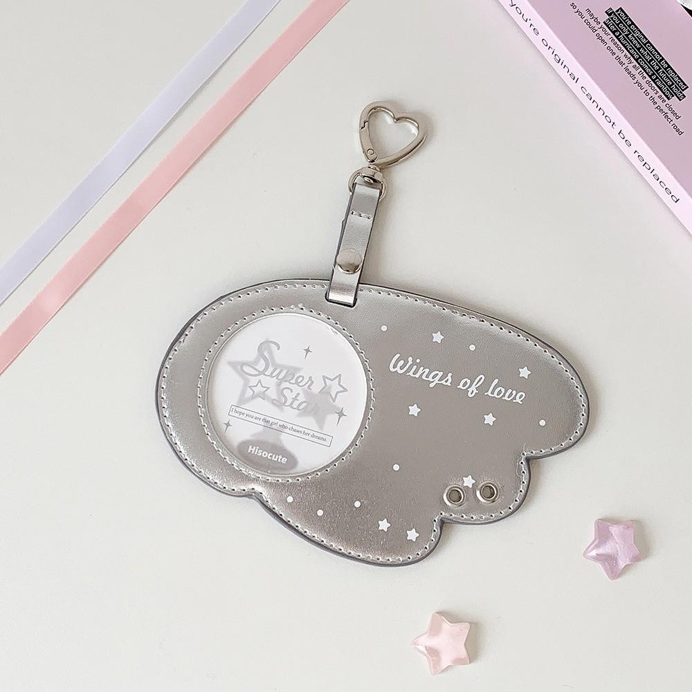 

Waterproof Idol Badge Holder Unique Pu Leather Badge Protective Case Portable High-quality Card Holder For Collectors Fans срібний