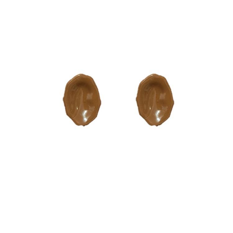 Maillard Collection Milk Coffee Versatile High-End Stud Earrings Women'S Tide Light Luxury Fashion Temperament Niche Design Sense