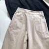 Women's Japanese-Style High-Waisted Cropped Wide-Leg Pants: Slimming Cotton Casuals for Spring