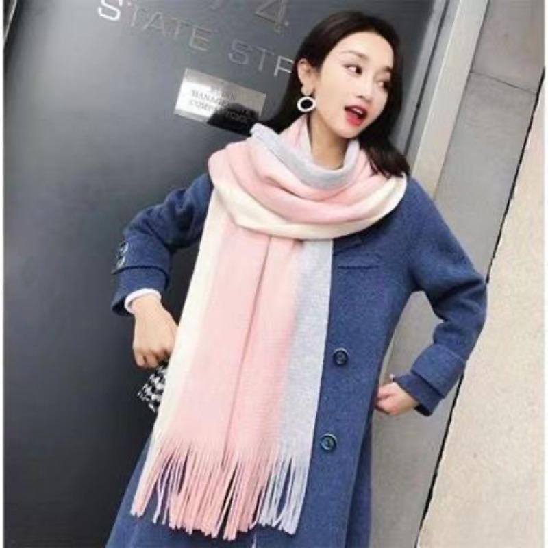 Tassel Couple Scarf Winter Long Thick Wool Student Scarf Women's Versatile Thickened Autumn and Winter Korean Style Scarf for Men