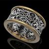 Vintage Pattern Rings Women Two Tone Punk Style Female Daily Wear Accessories Hip-hop Ring Retro Party Versatile Jewelry