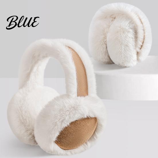 Lightweight Earmuffs Faux Warm Ear Foldable Design Elastic Headband Fur with Plush Fluffy Warmers Exterior