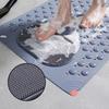 Non Slip Soft PVC Bath Mat with Suction Cups Massage Bumps Foot Cleaning Strong Drainage Bathroom Safety Rug Bathroom Carpet