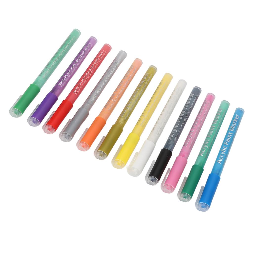 12Pcs Nail Art Pen Set Painting Drawing Graffiti Quick Dry Manicure DIY Accessories