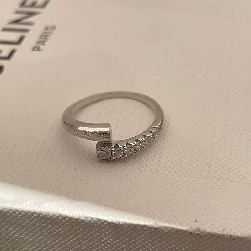 Geometric Intersecting Ring: Women s Adjustable Water Drop Index Finger Ring - Trendy and Versatile Style Open Adjustable