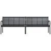 Double Garden Bench Black 231 cm Steel and WPC