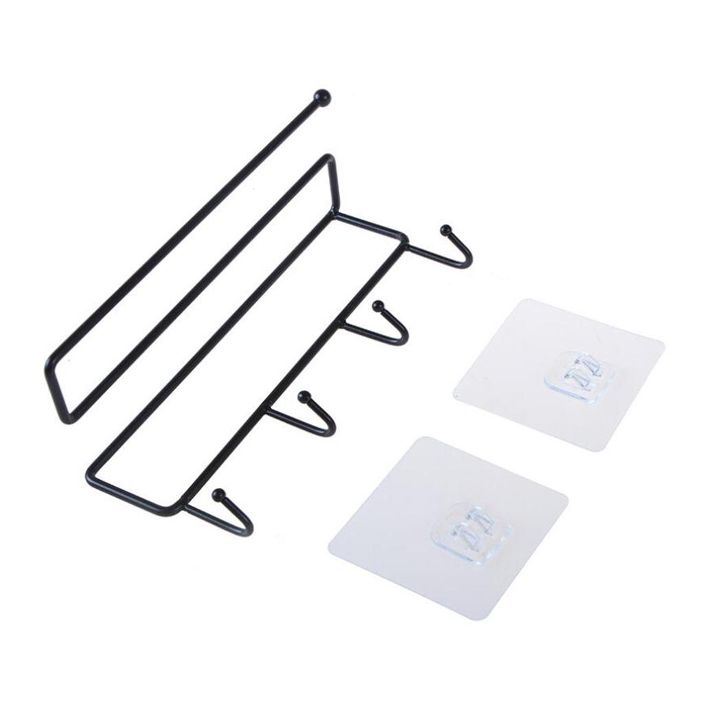 Seamless Sticker Versatile Rack Storage Hanger Hook Holder traceless Black