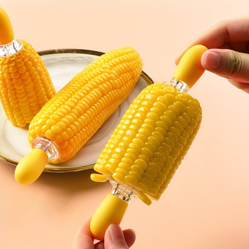 

Stainless Steel Corn Fork with Ergonomic Handle Durable,Food Safe BBQ,Fruit Stick Pin Insert for Easy Handling,Corn Handling Utensil Ergonomic Grip жовтий